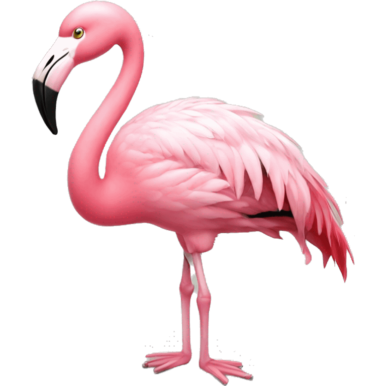 Flamingo wearing ballet shoes emoji