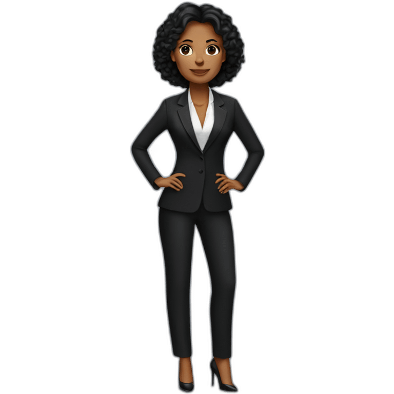 Posh-woman-with-black-suit-ready-to-collaborate emoji