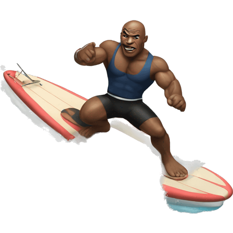 Mike Tyson surfing on a yacht  emoji