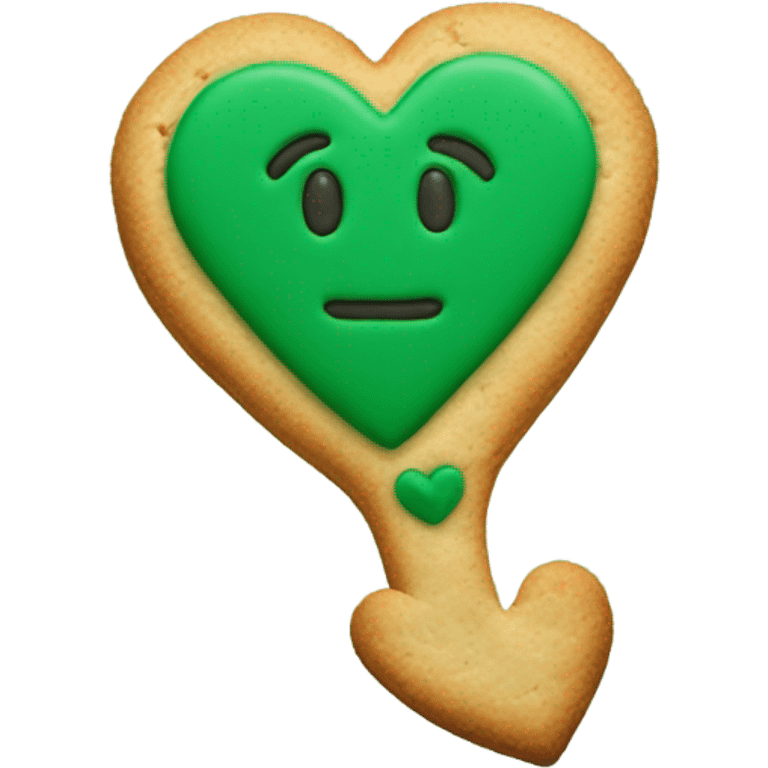 cookie heart with dark green anchor emoji