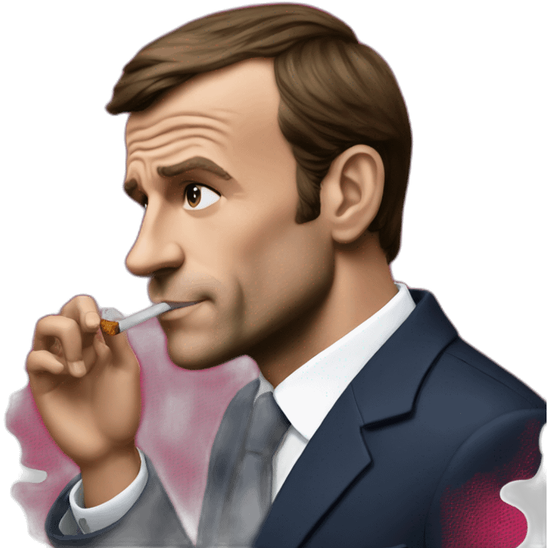 Macron smokes emoji