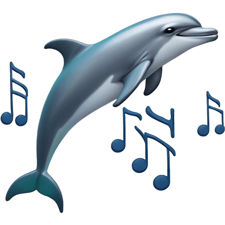 Dolphin playing music emoji