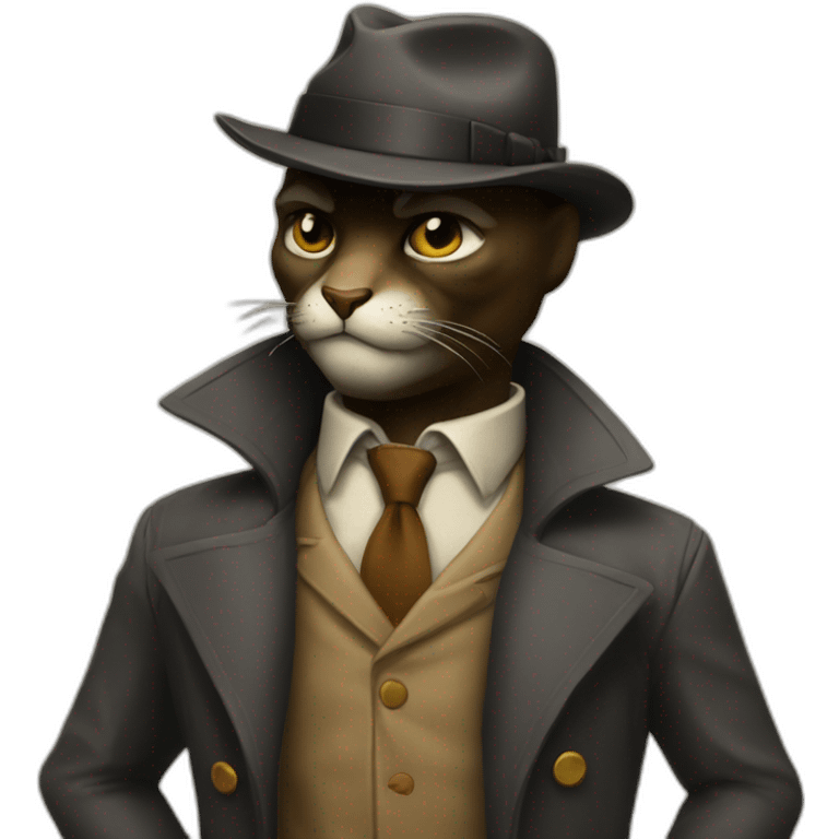 Blacksad black antropomorphic detective emoji