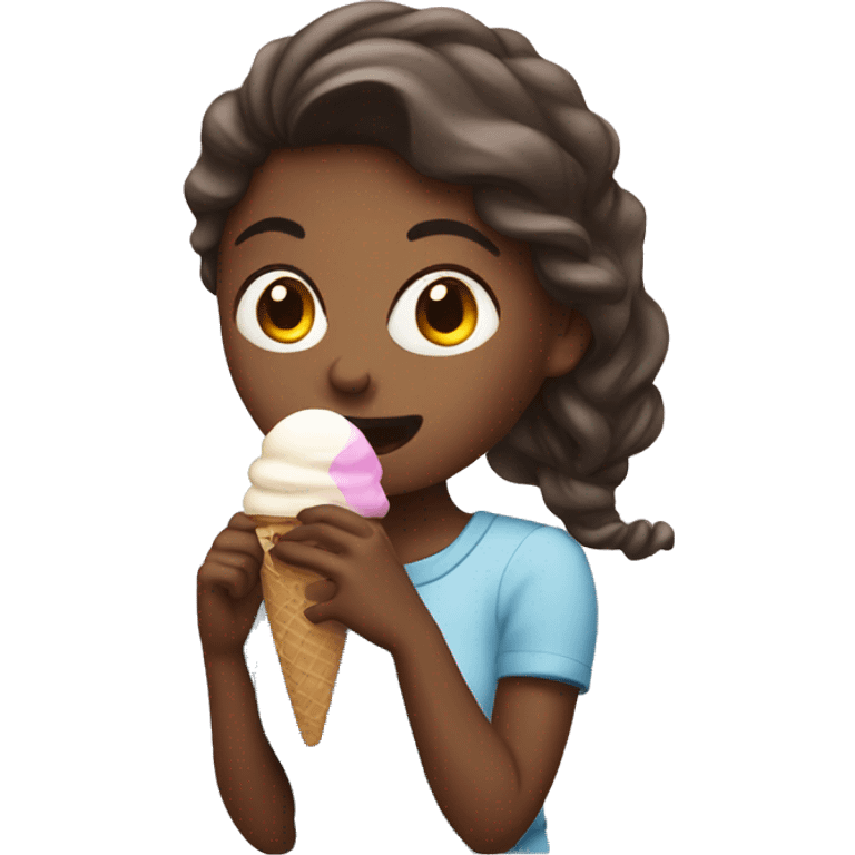 Girl eating ice cream emoji