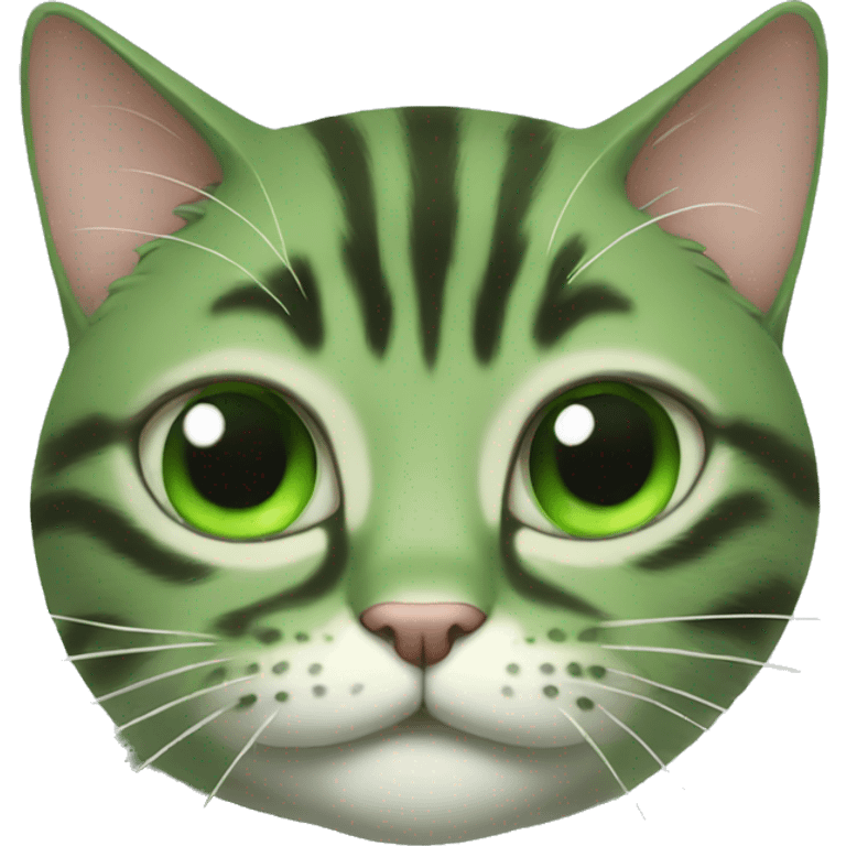 upside down green cat emoji