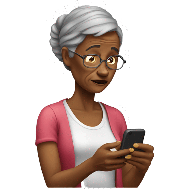 30 yers old shoked woman looking at her cellphone  emoji