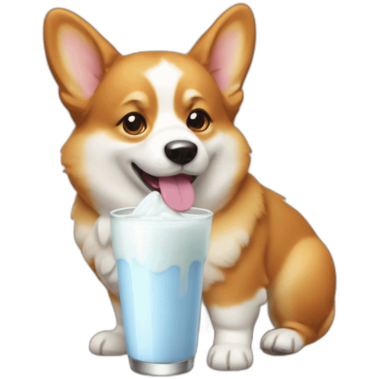 corgi drink milk emoji