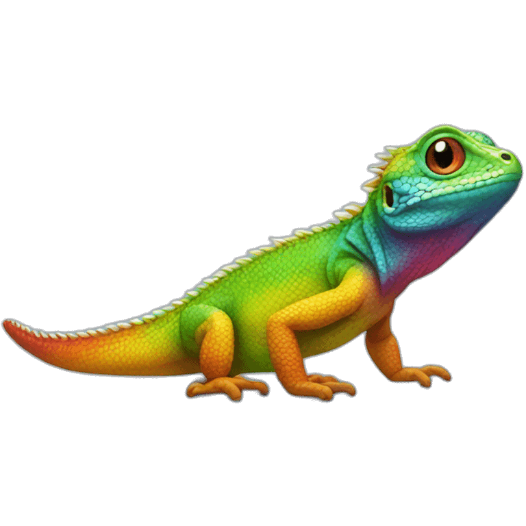 Rainbow Lizard Full Body emoji