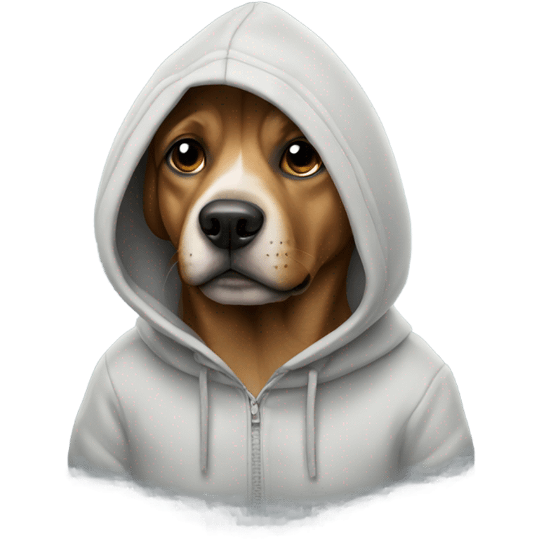 Dog wearing a hoodie emoji