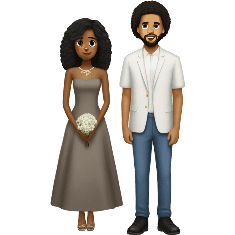 J.Cole marrying brown girl with black hair  emoji