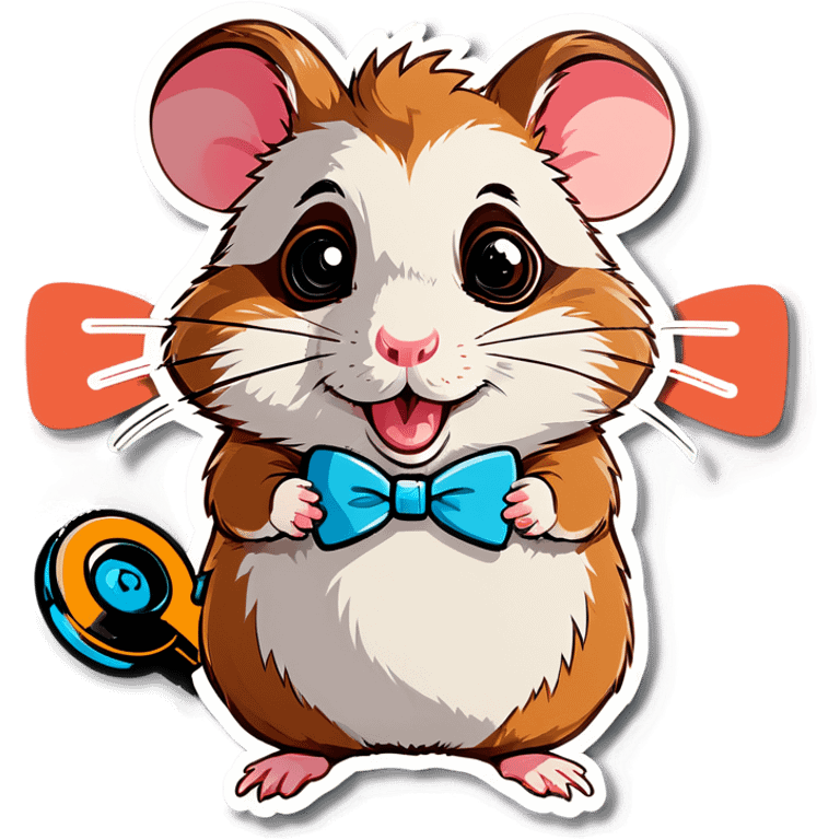 Hamster with a big eyes, bow, and stethoscope  emoji