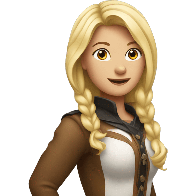 Blonde girl riding horse emoji