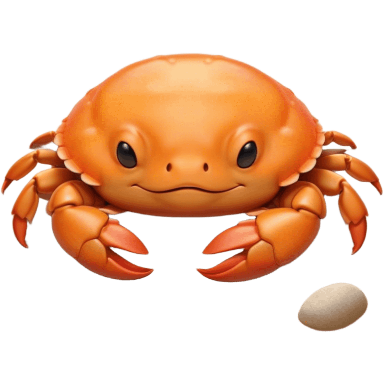 Meme-Worthy Cute Sleeping Baby Crab Portrait Emoji, Head and body resting peacefully with a contented smile, showcasing a petite, delicately armored form and eyes gently closed in serene slumber, Simplified yet adorably endearing features, highly detailed, glowing with a soft, drowsy coastal light, high shine, relaxed and utterly lovable, stylized with an air of playful laziness, soft glowing outline, capturing the essence of a sleeping baby crab that feels destined to become the next viral icon of adorable rest! emoji