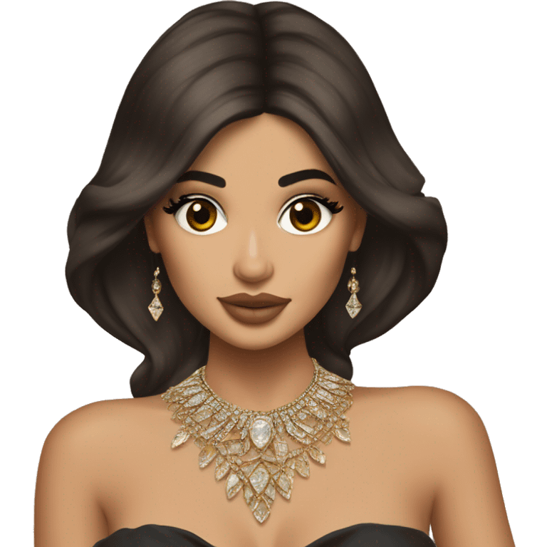 Kylie Jenner Princess with jewellery brown hair emoji