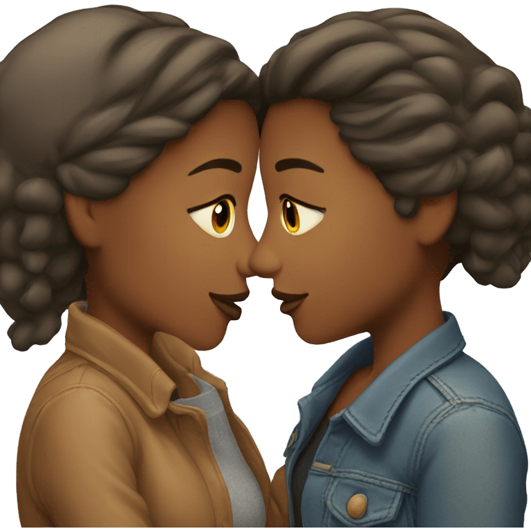 lesbian couple kissing emoji