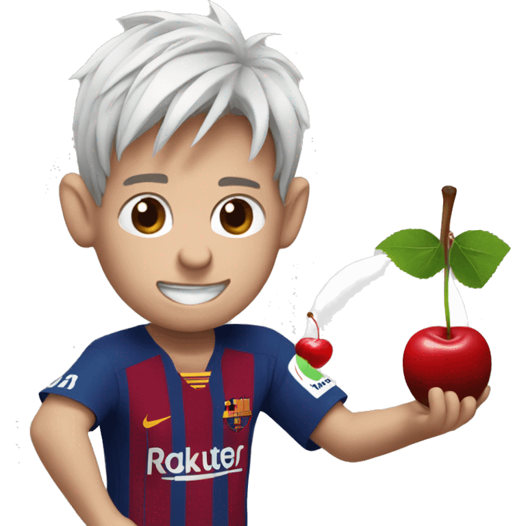 Messi picking cherries  emoji