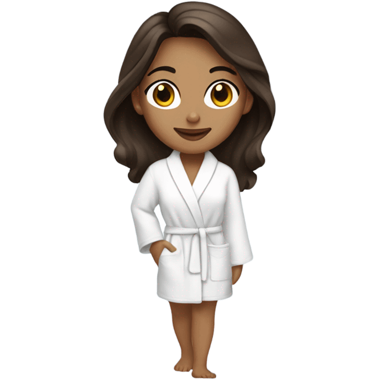 In Robe Spa day white girl brunette emoji