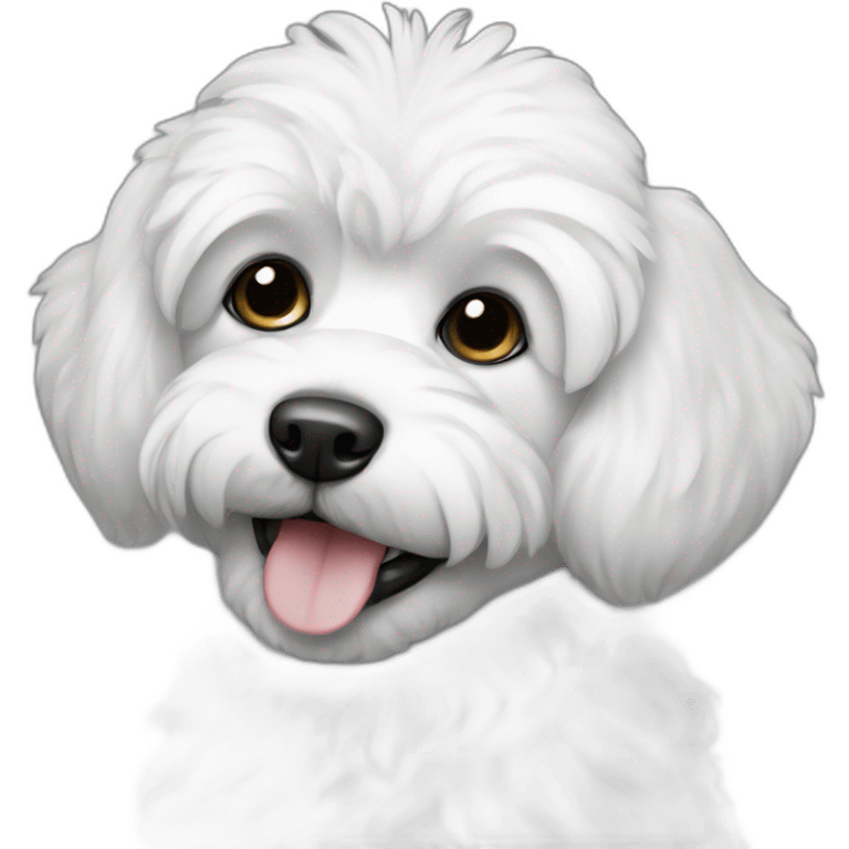 perro caniche blanco y negro emoji