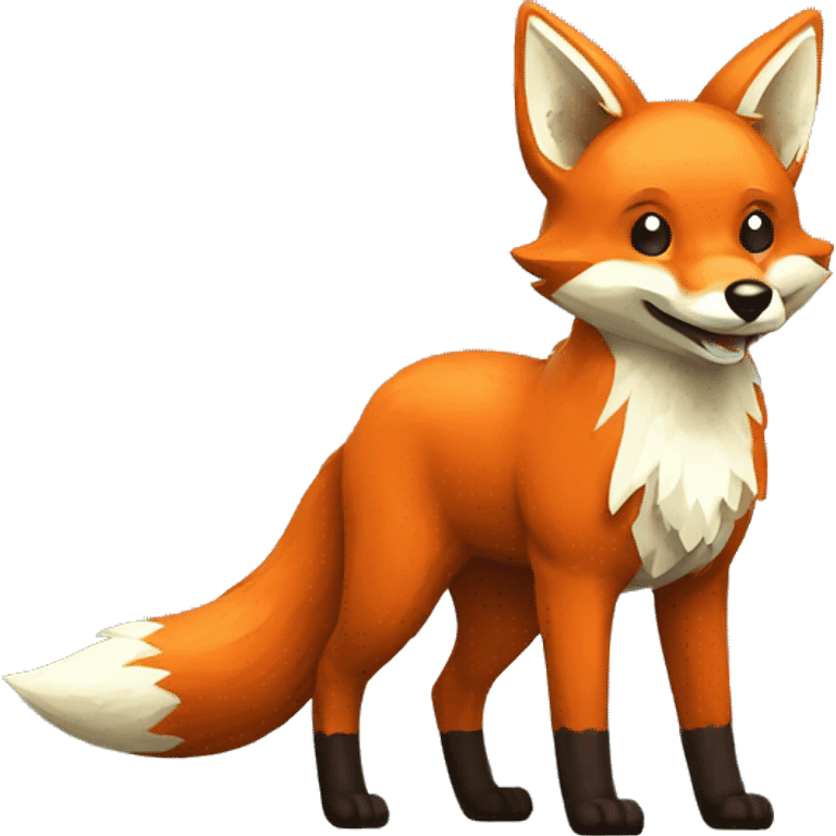 8bit styled happy fox emoji