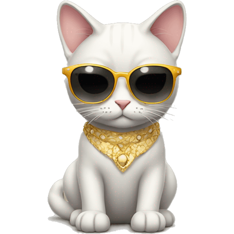 cat with fancy sunglasses. full body emoji