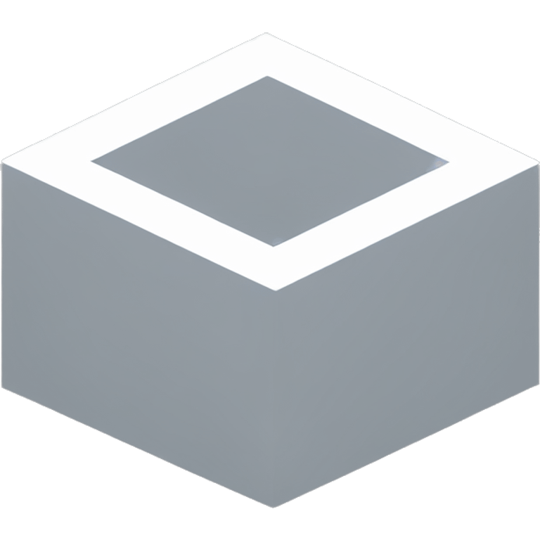 isometric transparent square solid outline border emoji