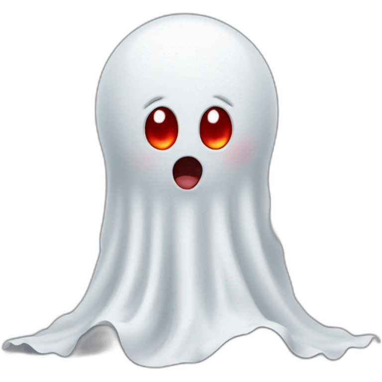 Baby ghost with little legs and red eyes emoji