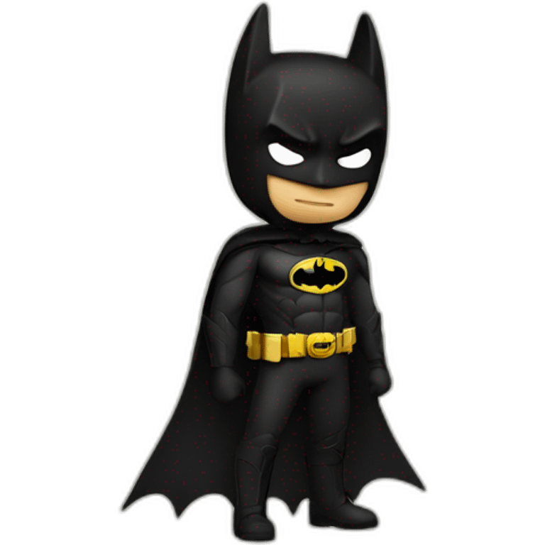 Chat noir en costume de batman emoji