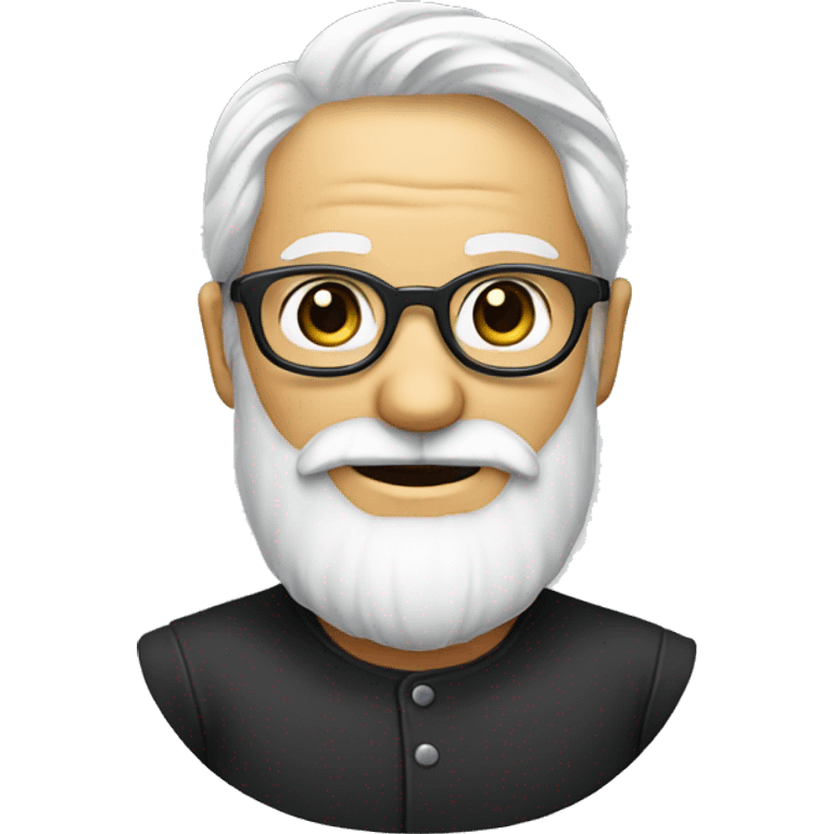 smiley white beard and round glasses emoji