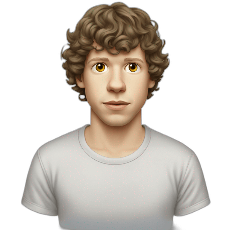 jesse-eisenberg cartoon wearing tee emoji