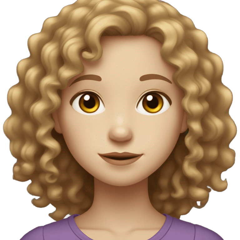 Curly girl light brown with hazel eyes and olive pale skin emoji