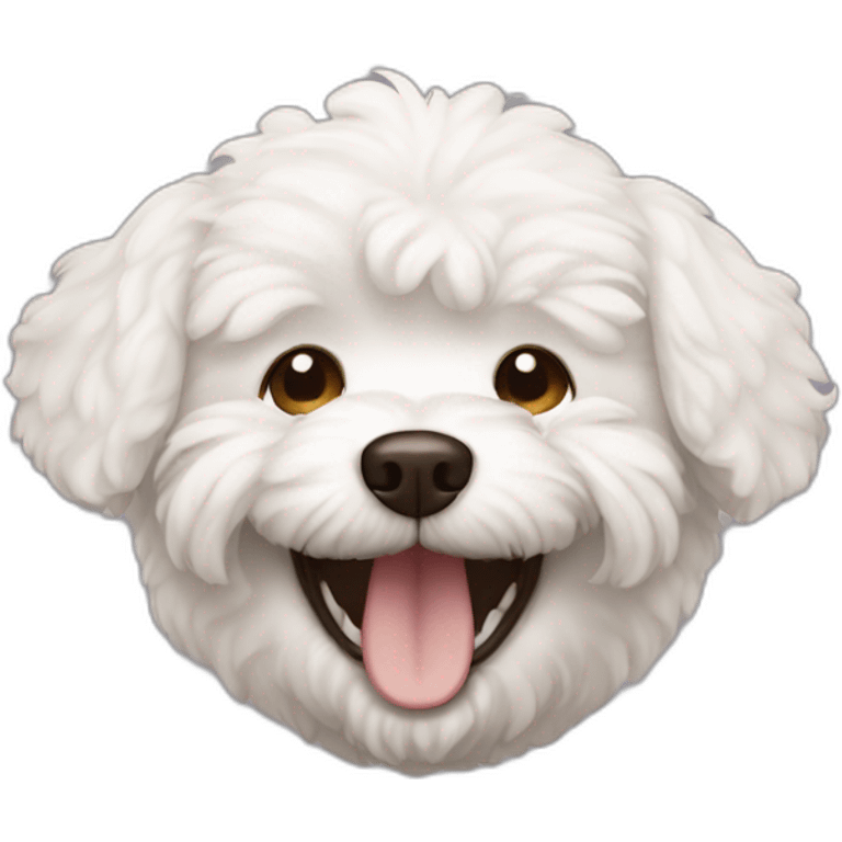 brown dog bichon laughing face emoji