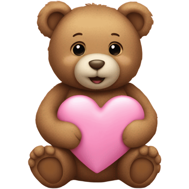 Teddy bear holding pink heart  emoji