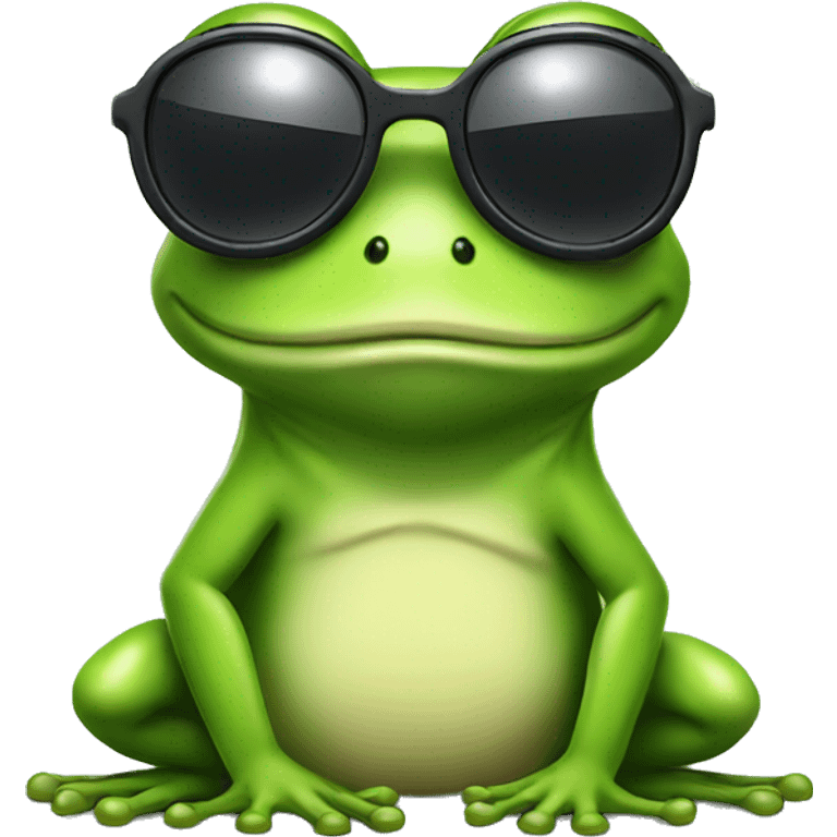 Frog with sunglasses happy emoji