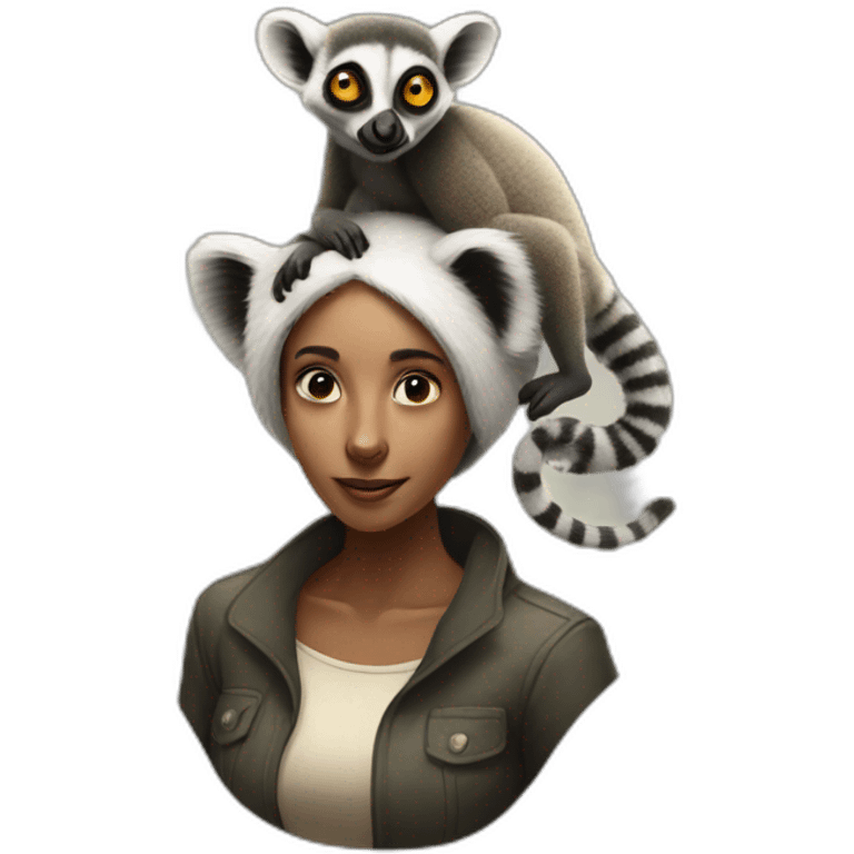 lemur-with-human-woman-on-back emoji