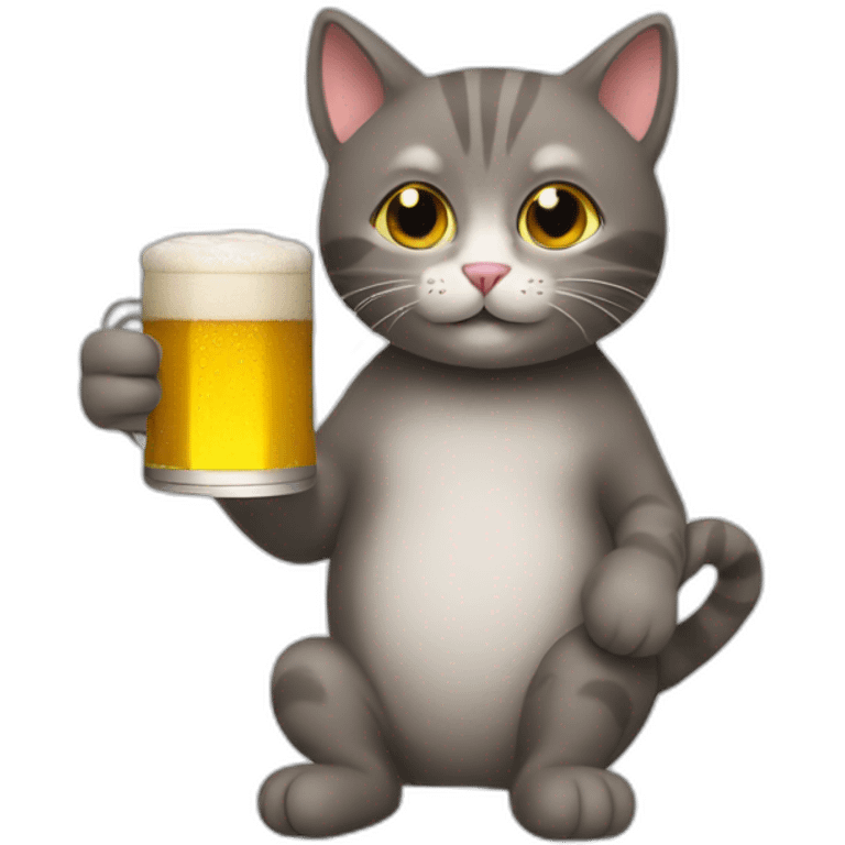 Cat drink a beer emoji