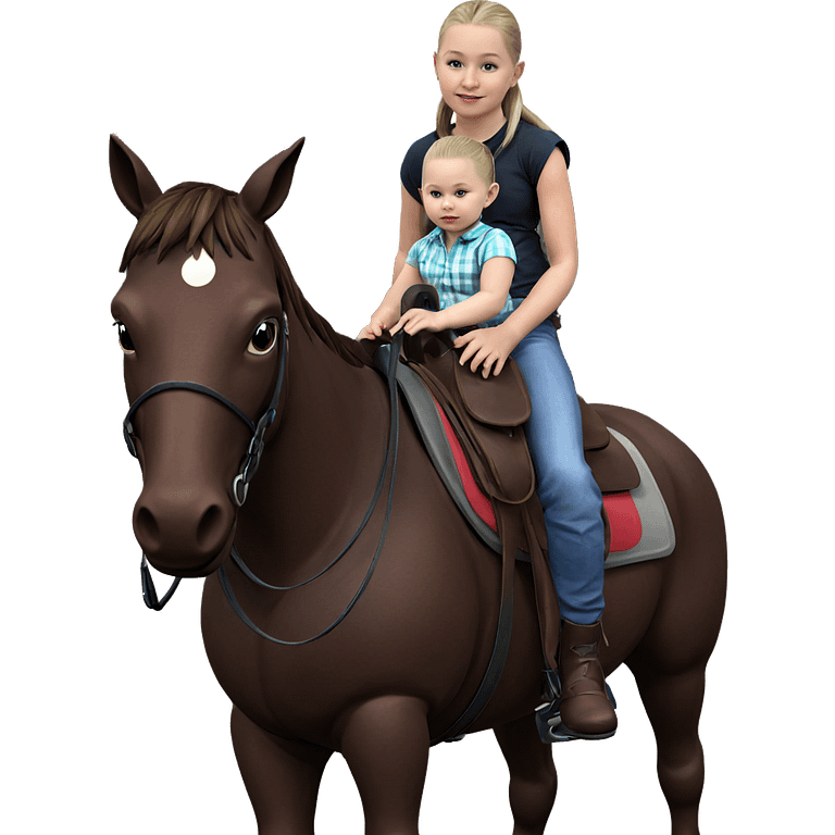 realistic baby horseback riding emoji