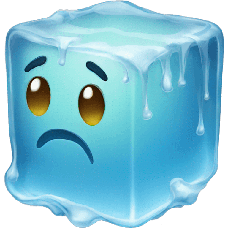 Melting ice cube emoji