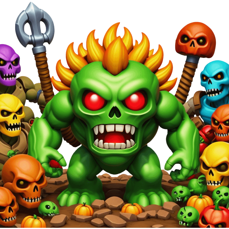 3D, cinematic ultra detailed 32k HD Doom srhoom in pvz 1 emoji