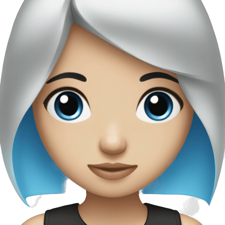 Girl with blue eyes and black hair emoji