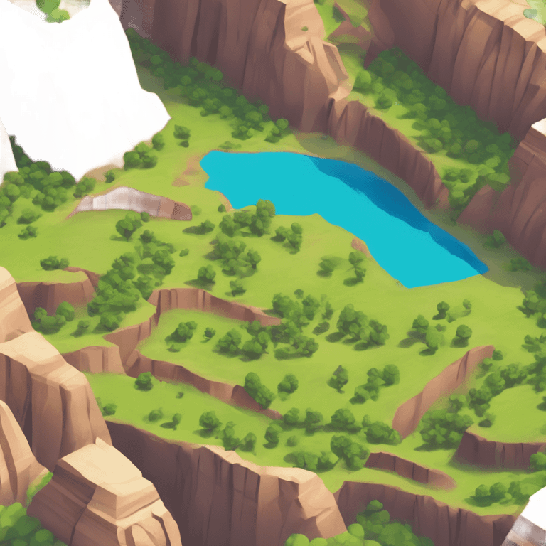 Zion National Park isometric valley view with rock formations emoji