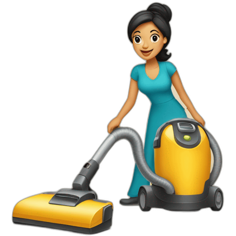 a Moroccan curvy do the housework vacuum cleaner emoji