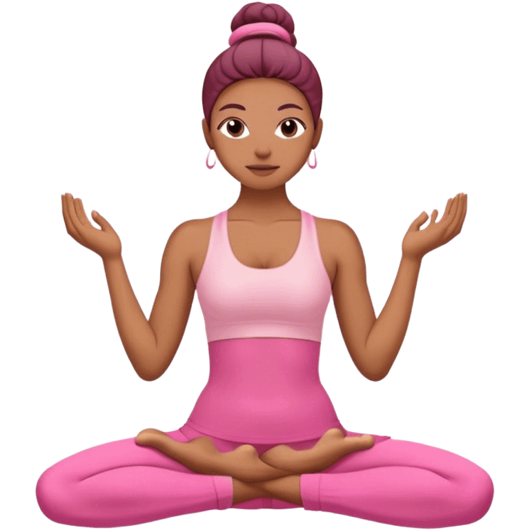 Pink yoga emoji