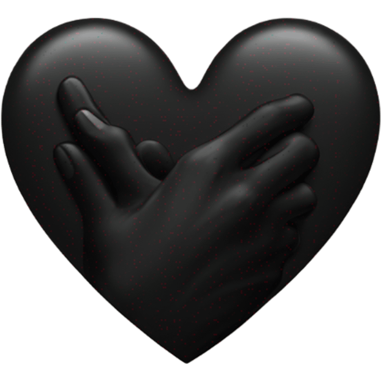 hand holding a black heart emoji