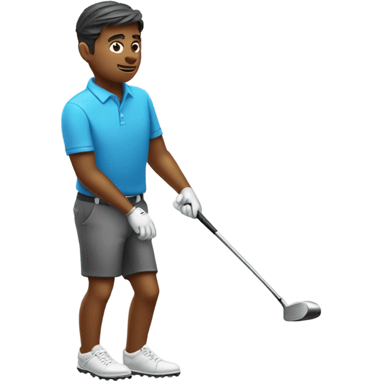 A little man swinging a large golf club emoji