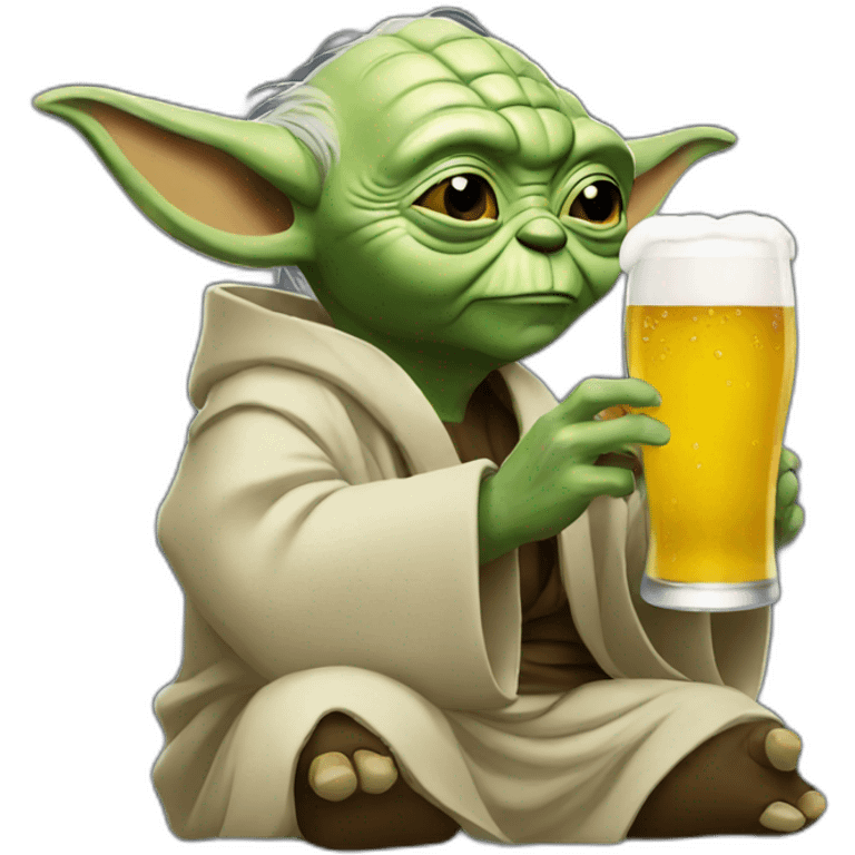 Yoda drinking beer emoji