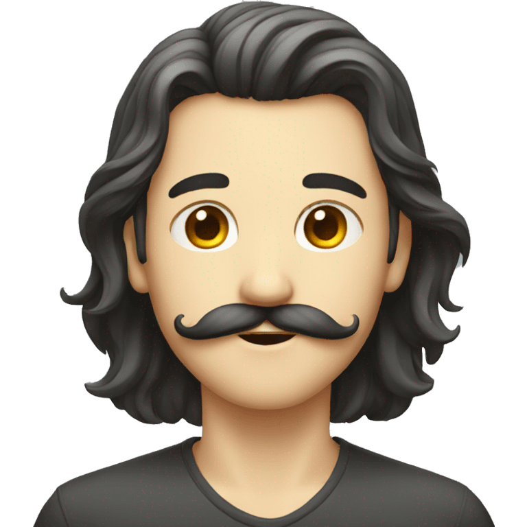 Long hair boy and moustache emoji