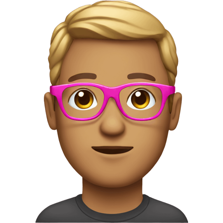 Remote working with pink glasses emoji