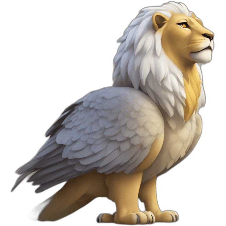 Lion sur un pigeon emoji