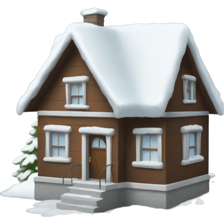 House with snow on it emoji