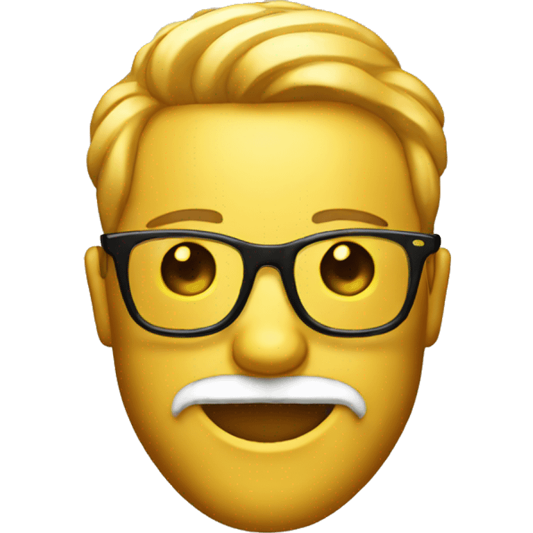 golden smile emoji with glasses and beard emoji